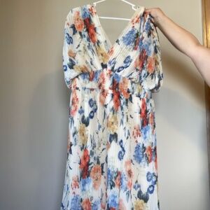 Express Paneled Floral Off the shoulder dress